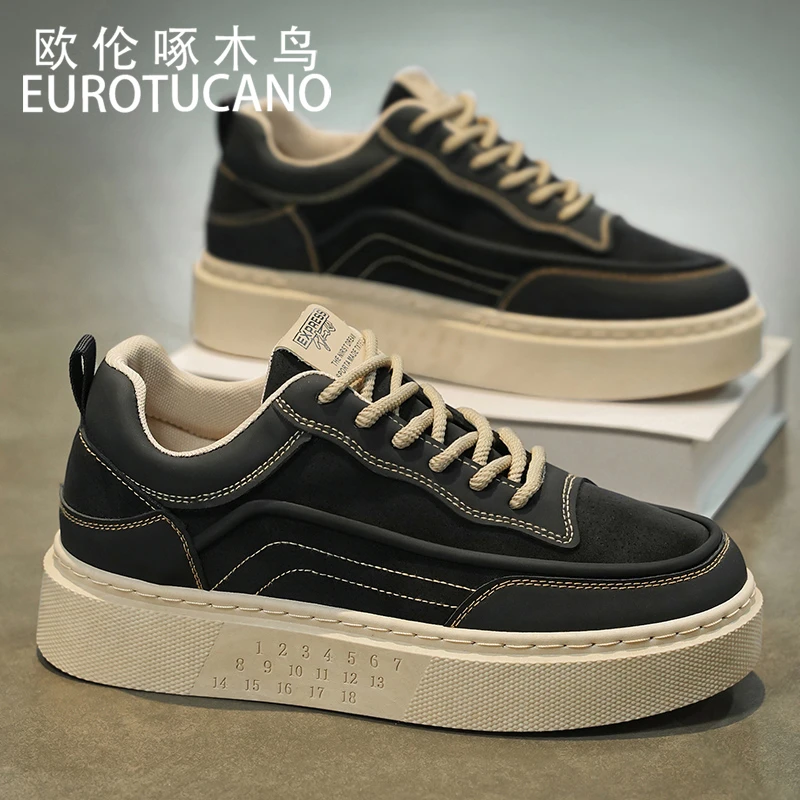 欧伦啄木鸟EUROTUCANO男士休闲鞋秋冬男鞋时尚潮流板鞋男款增高鞋