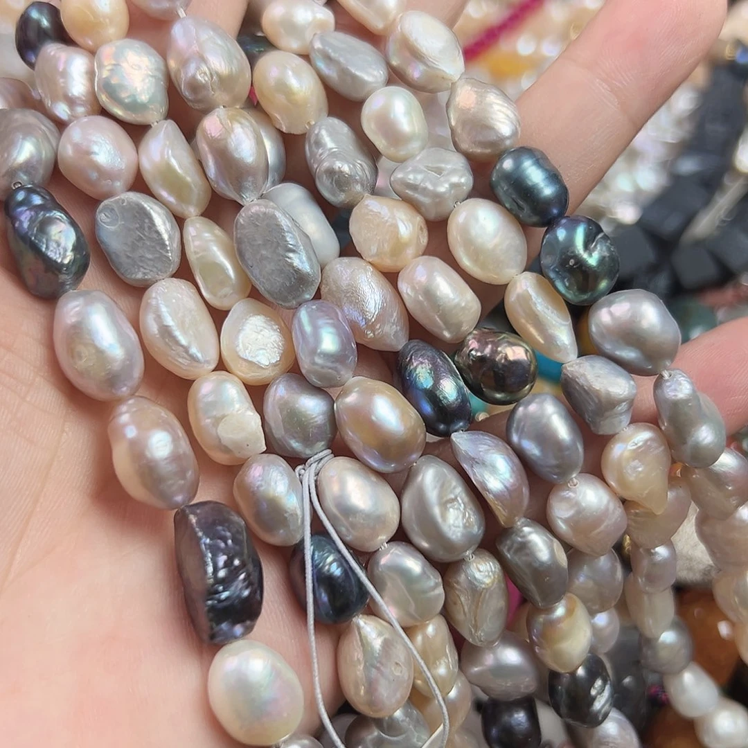 玛瑙/玉髓合金珠宝半成品A589. 珍珠一条7.12mm