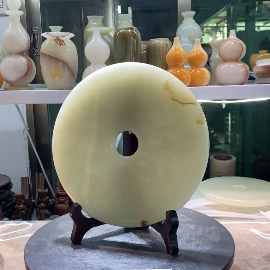 石材天然20厘米平安扣摆件，仅此一个