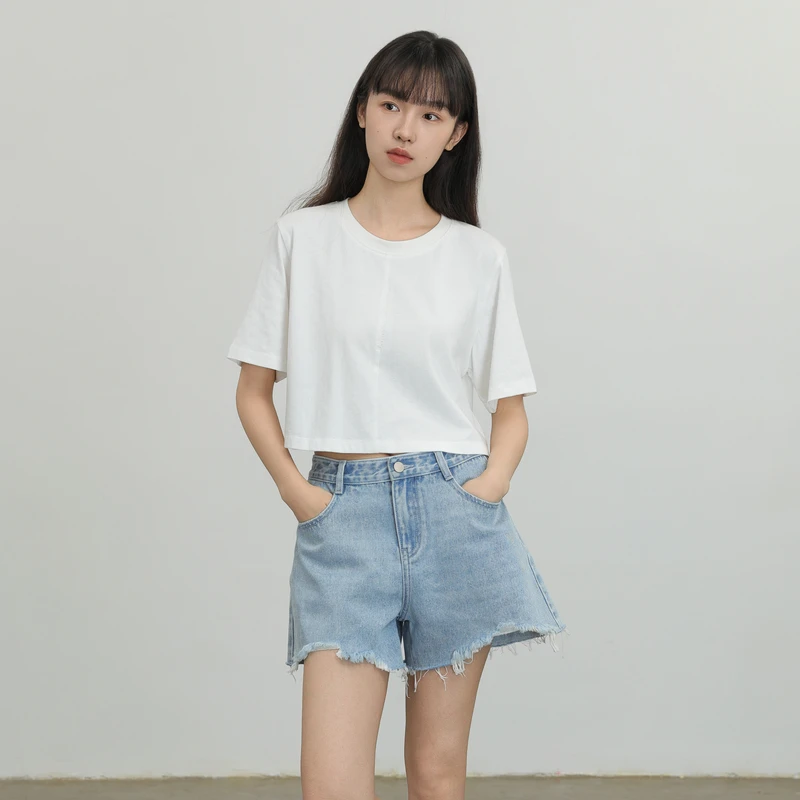 【夏季新款】AIRIQI休闲时尚宽松纯棉百搭H型短款T恤AX42TX042