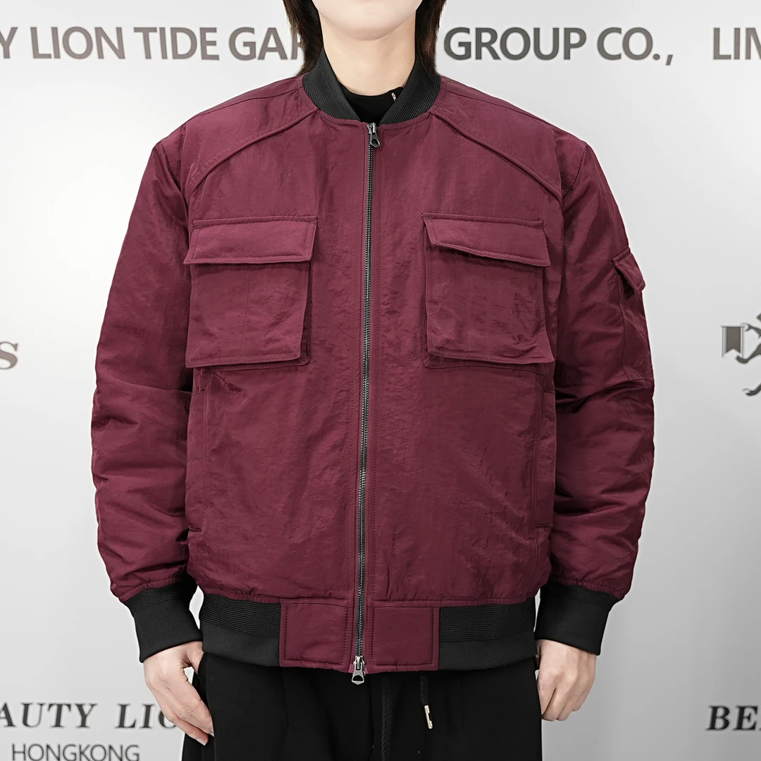 2025H·K美狮潮牌冬季保暖时尚潮流工装风百搭飞行羽绒外套