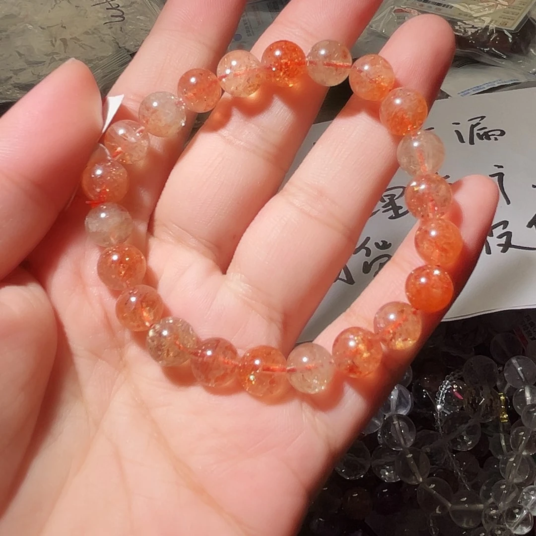 水晶手链未镶嵌金太阳8毫米