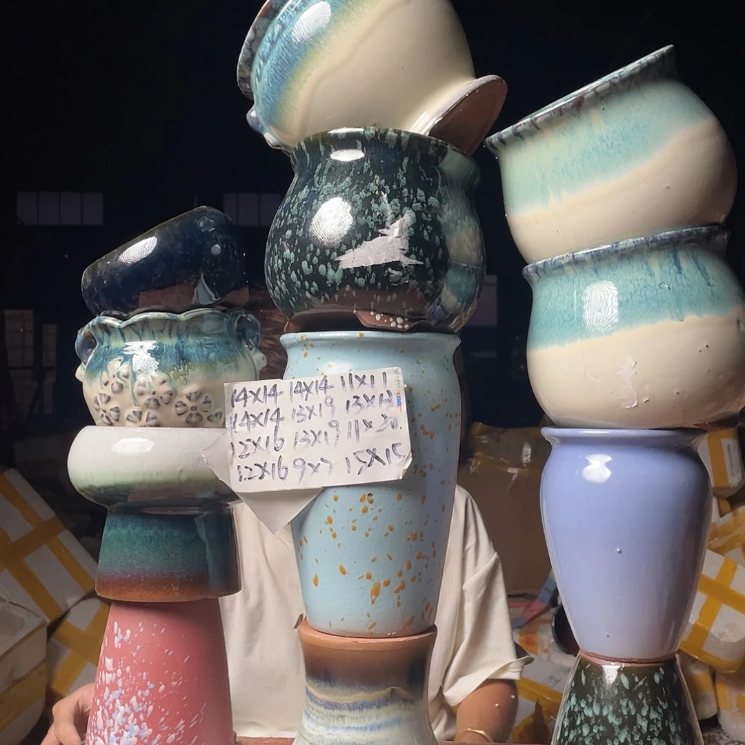 宜兴紫砂粗陶花盆