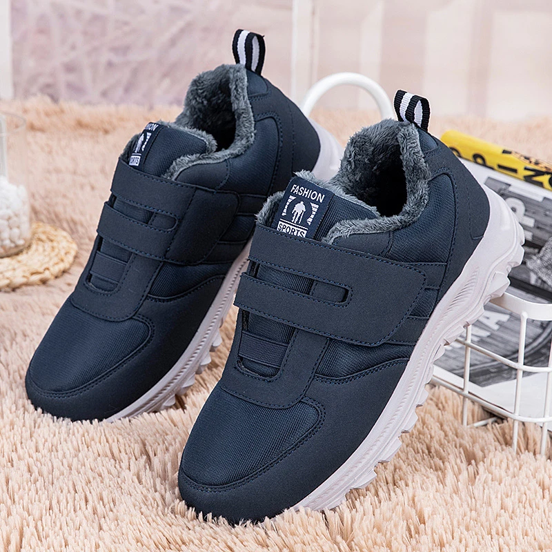 张凯丽老人鞋正品男冬季加绒加厚防滑爸爸棉鞋中老年运动健步鞋女