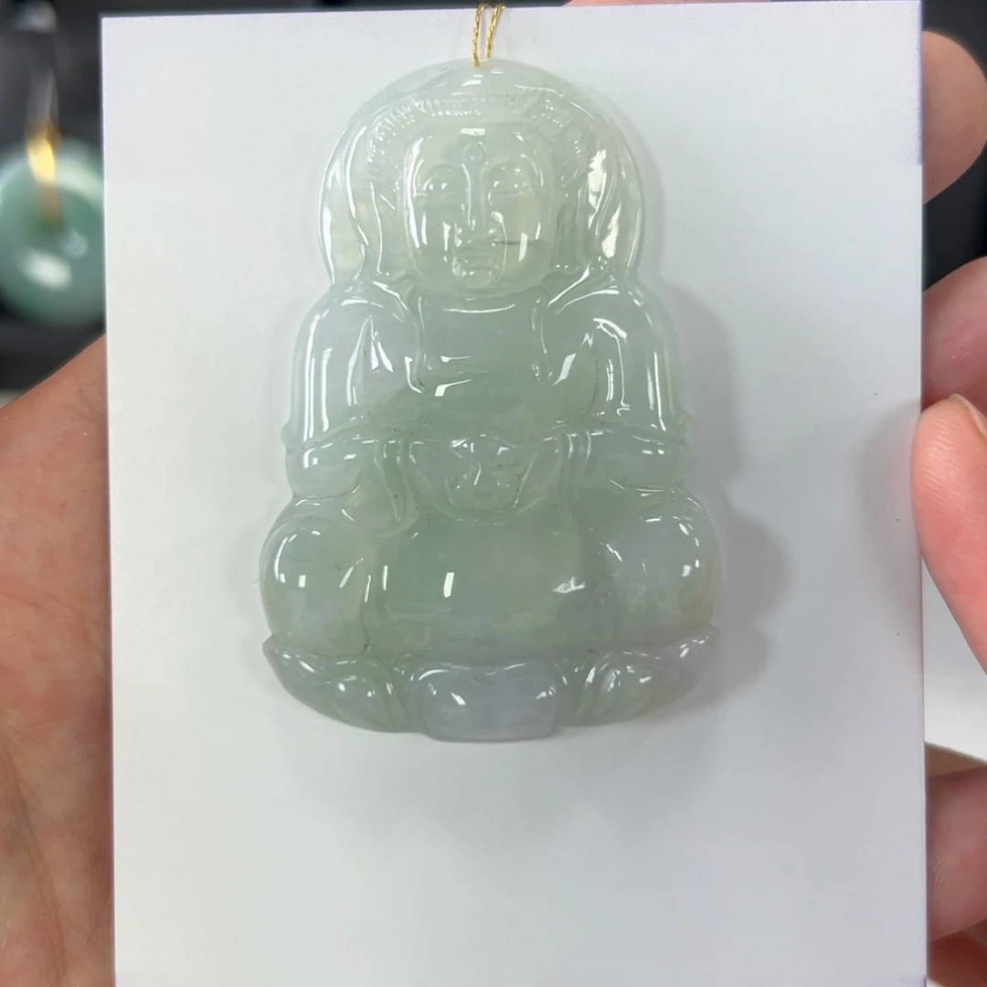 翡翠未镶嵌颈饰观音