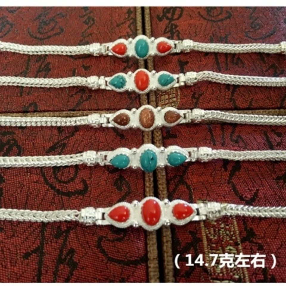 蒙古族纯银手链耳环耳饰民族风流苏少数族蒙古袍马甲舞蹈服装饰品