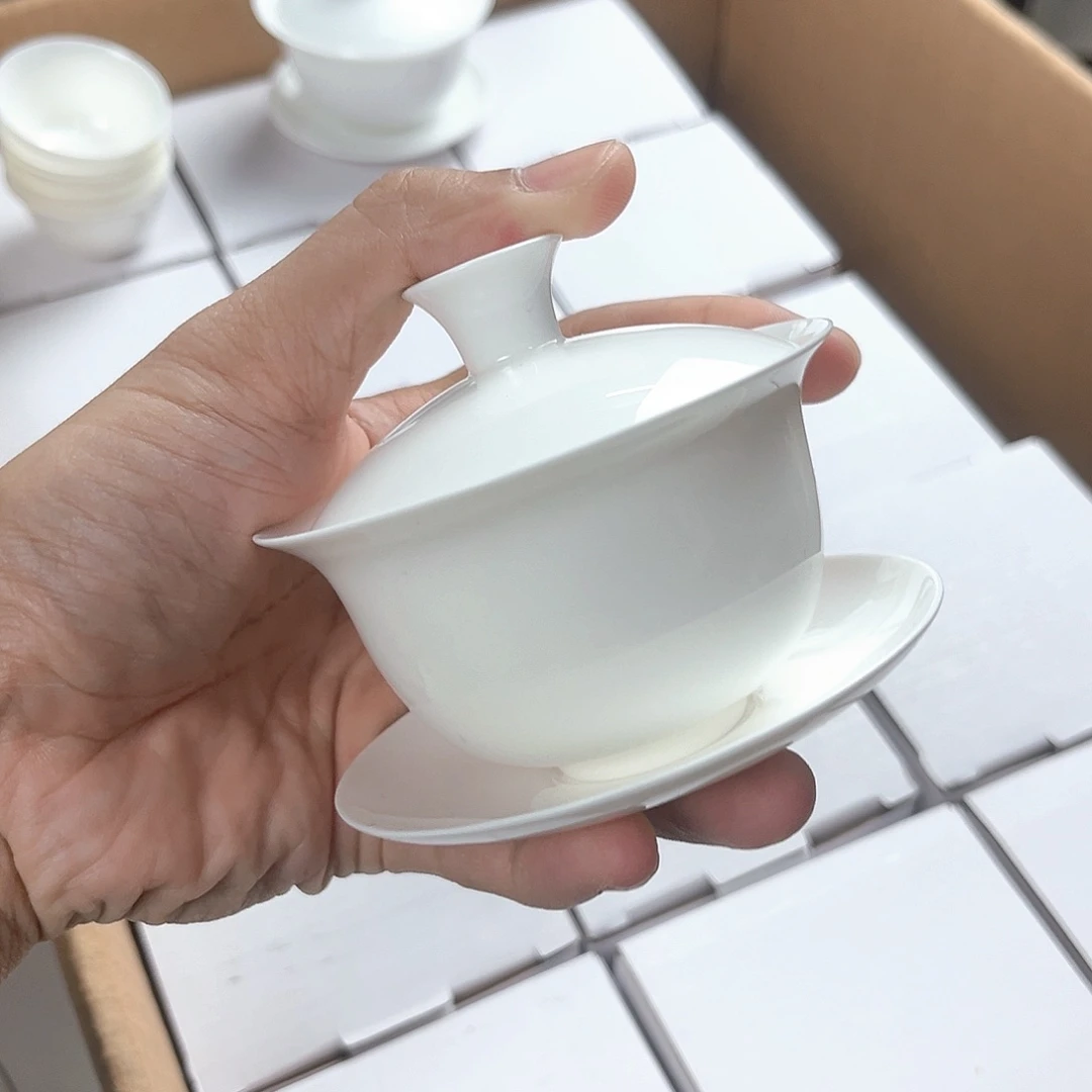 110骨瓷盖碗超薄胎单个