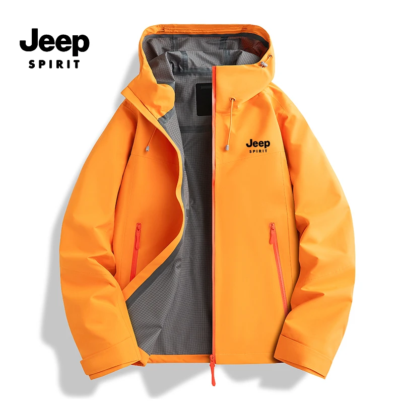 JEEPSPIRIT新款冲锋衣男女同款防风防水登山服高级感外套
