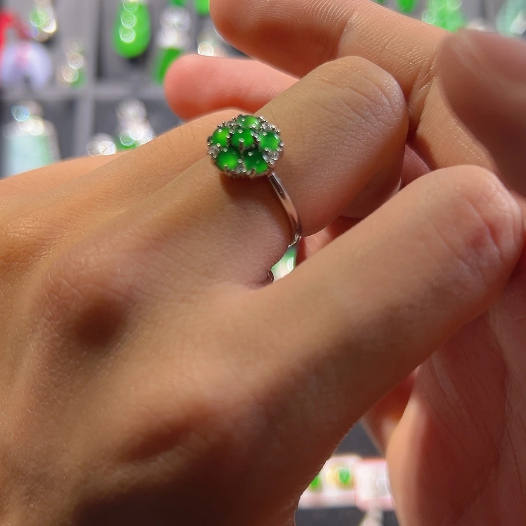 翡翠银S925镶嵌戒指