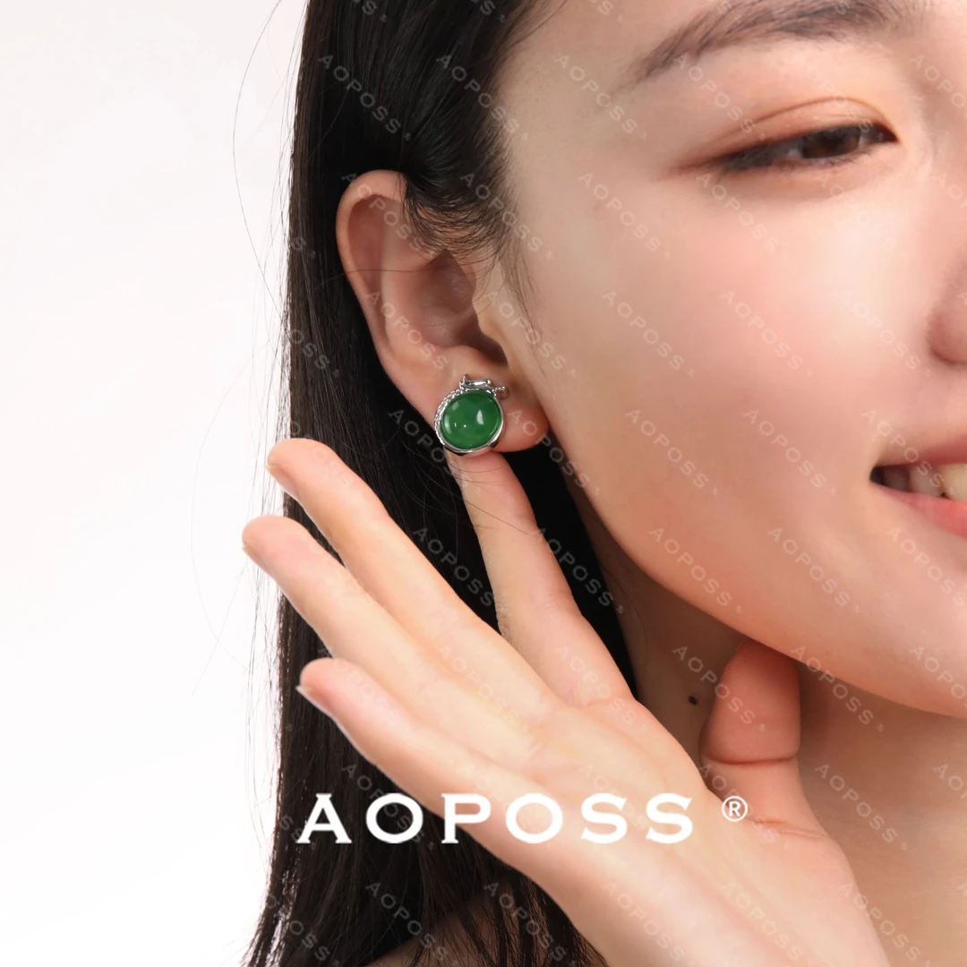 AOPOSS 铜合金耳饰 [青龙赋]耳钉项链女款原创设计新中式龙元素