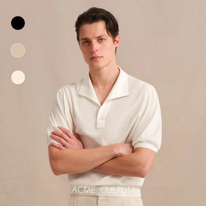 【透气微针网眼】AC春季新款纯棉华格夫一片领短袖polo衫男休闲t恤