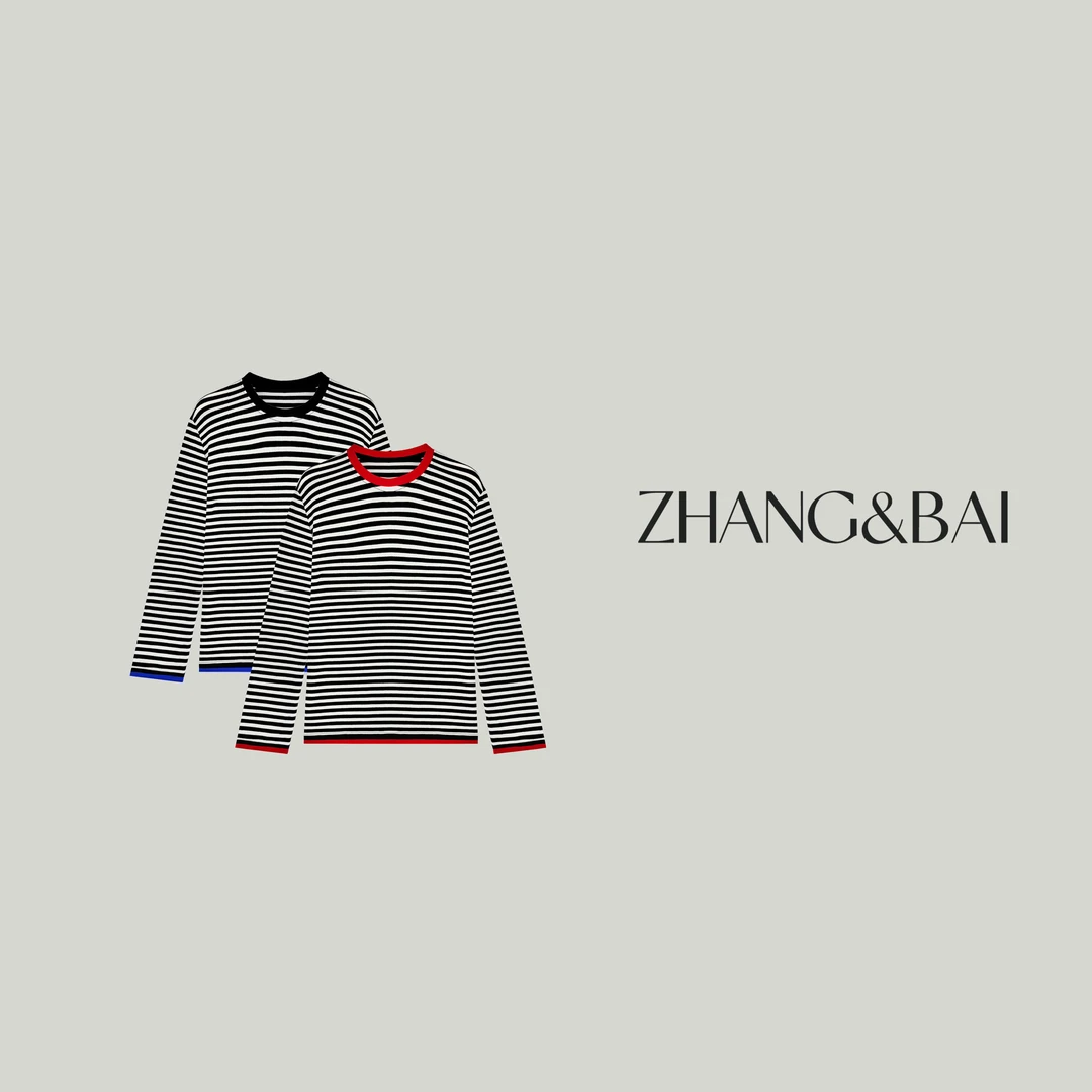 zhang&bai25&SS条纹篇 |【宅家周末】撞色圆领条纹长袖T恤休闲舒适