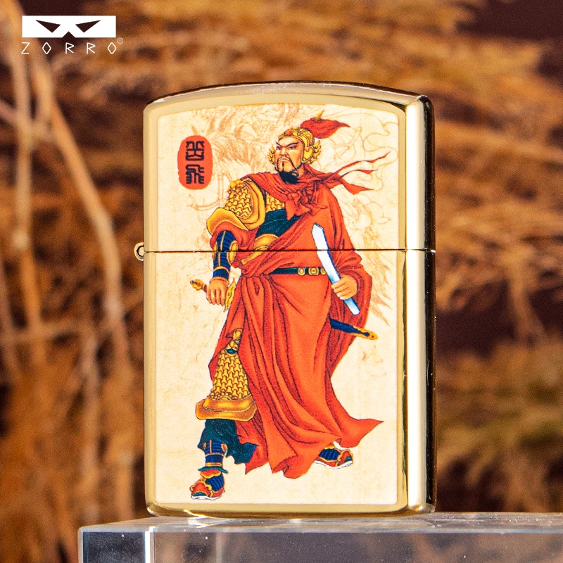 佐罗二代双面彩印精忠报国煤油打火机国潮风创意个性送男士礼品