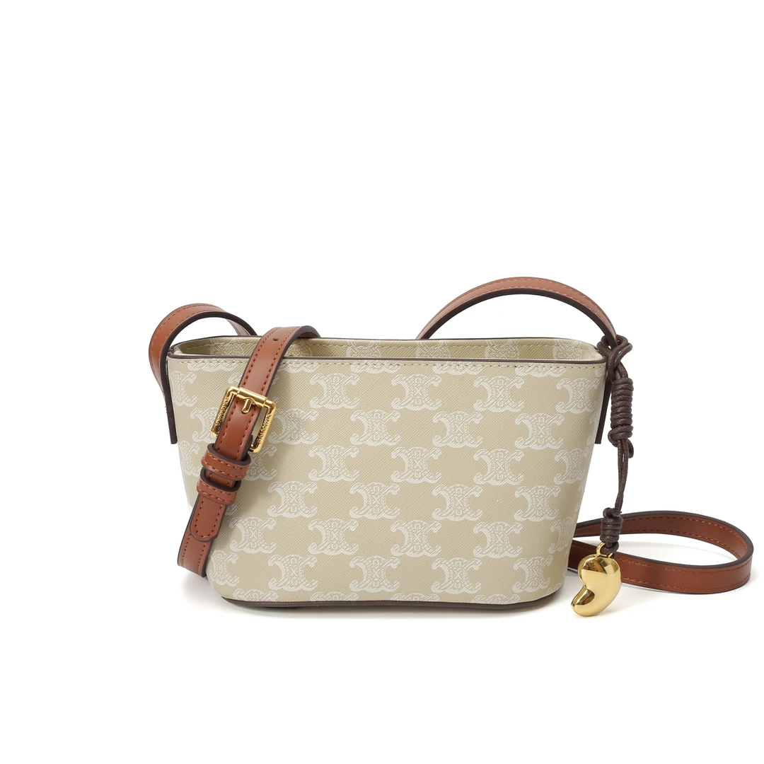 【小元宝】带隔层·2025经典印花链条拼接皮质单肩斜挎女包