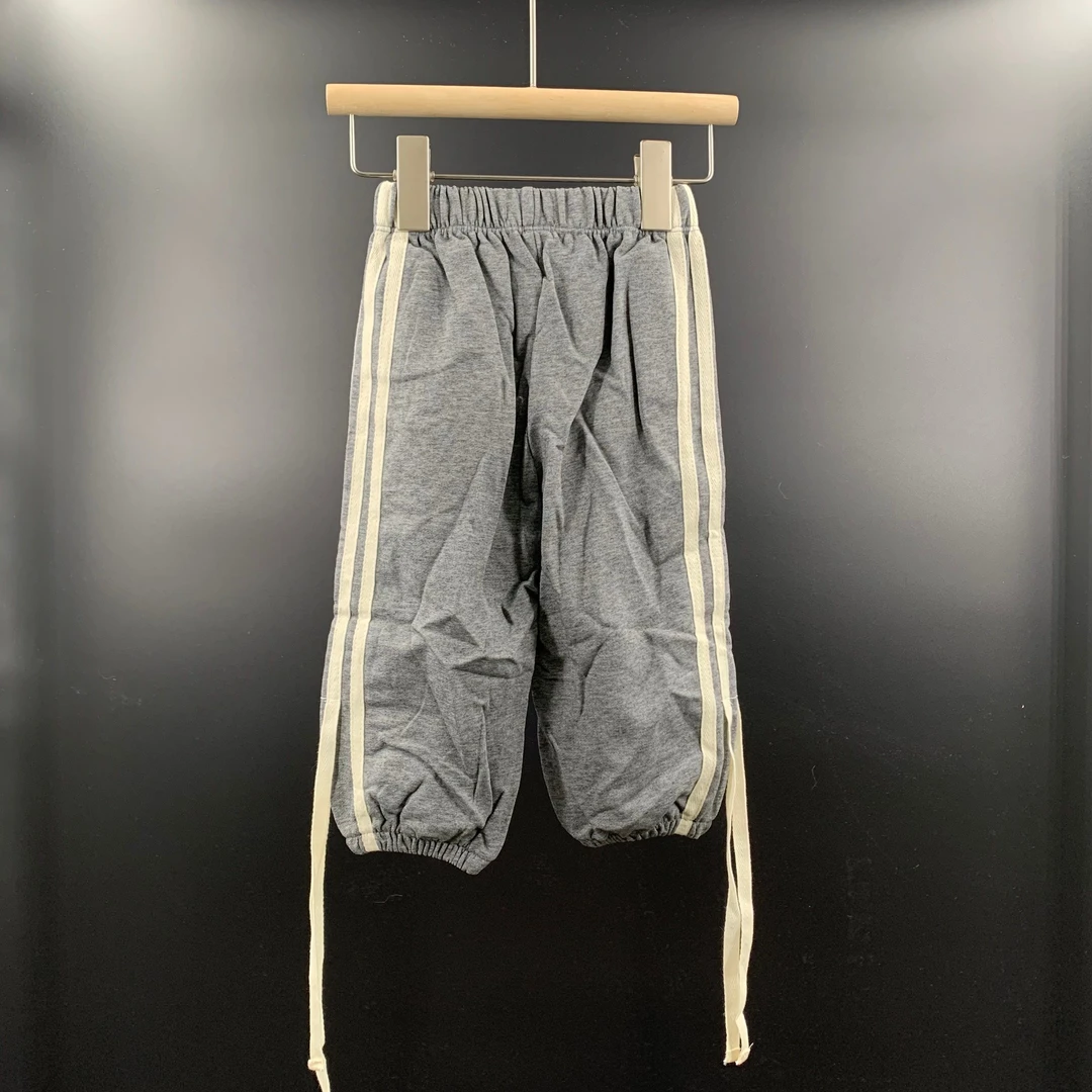 【荔枝优选】儿童针织卫裤休闲裤白色黑色阔腿宽松侧边灰色抽绳