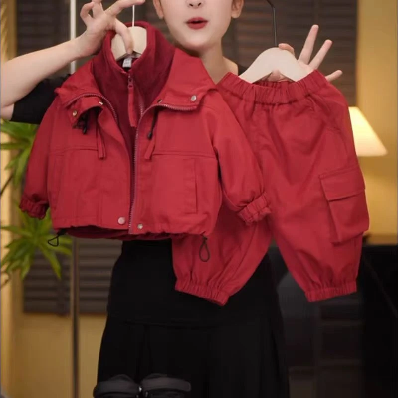 巴拉巴拉童装适用儿童2025新款冲锋衣中小童套装男女童秋冬款休闲