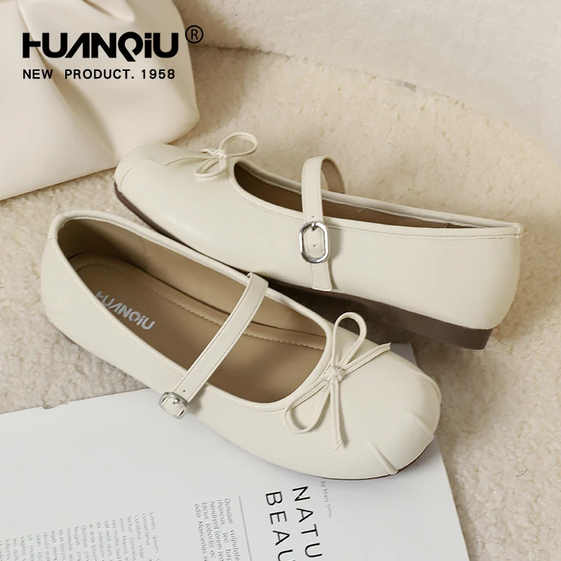 环球蝴蝶结玛丽珍鞋女2025冬季新款时尚芭蕾配裙子单鞋休闲凉鞋女