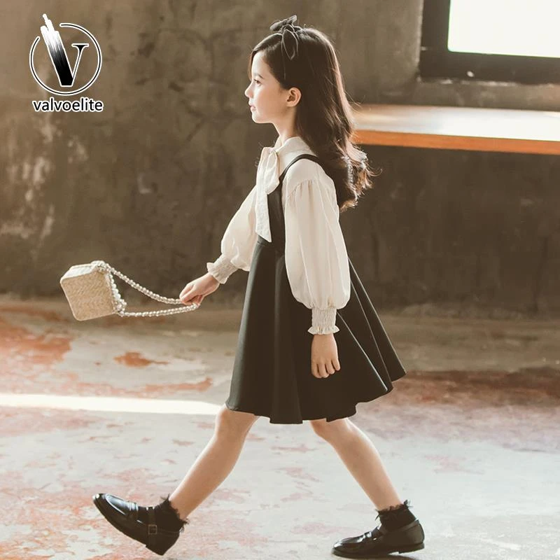 VALVOELITE女童洋装春秋款套装时髦韩版公主裙洋派裙子抱婴袋裙潮