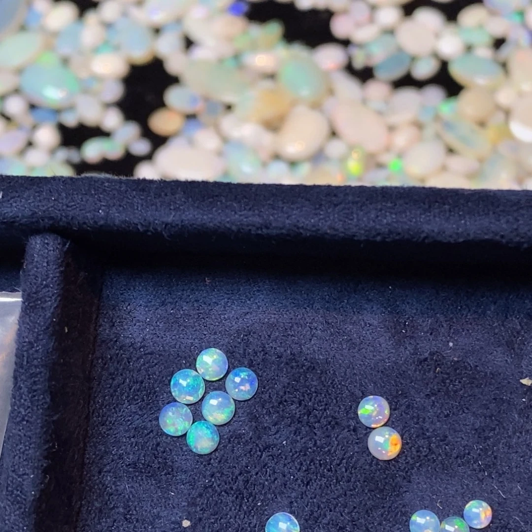 欧泊珠宝奇石银S925镶嵌發*丸戒指