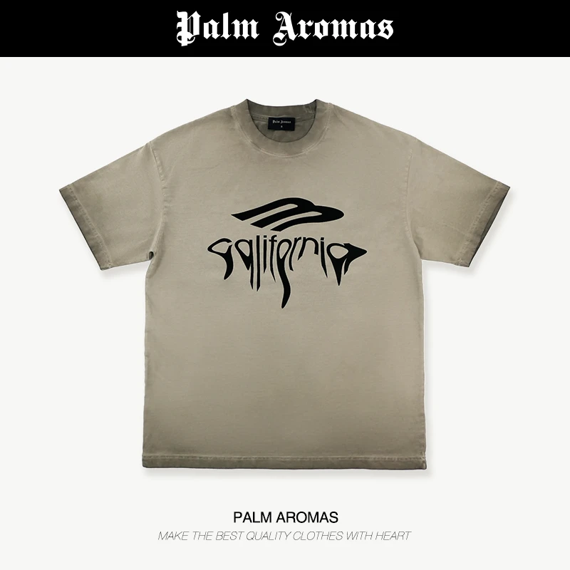 【扭曲M】加利福利亚成衣件染反底炒色重磅纯棉短袖T恤