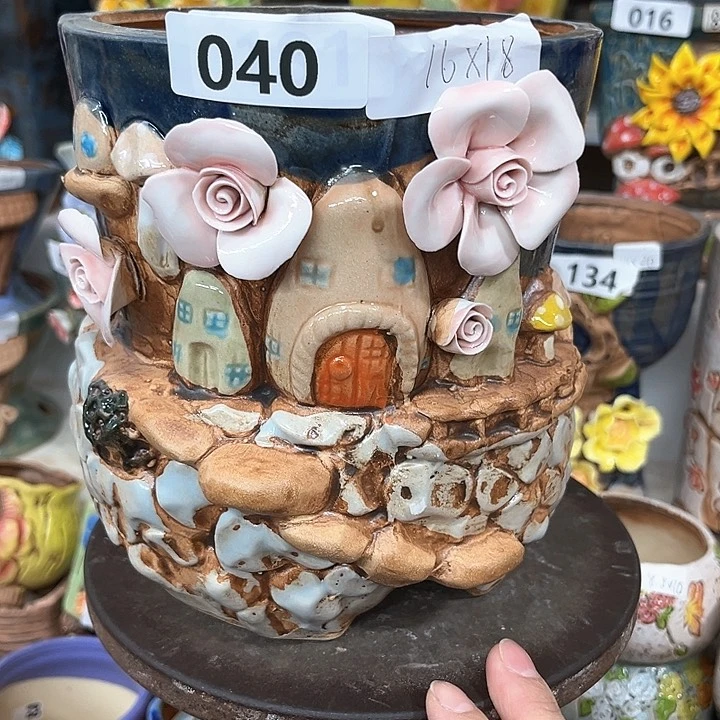 紫砂花盆粗陶材质多肉花盆