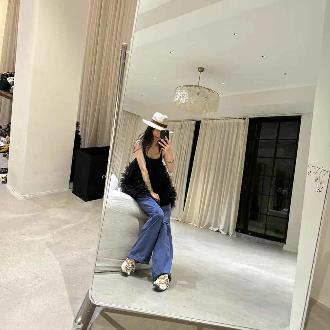 IU INC 吊带蛋糕半身裙甜美夏季洋气网纱蓬蓬裙