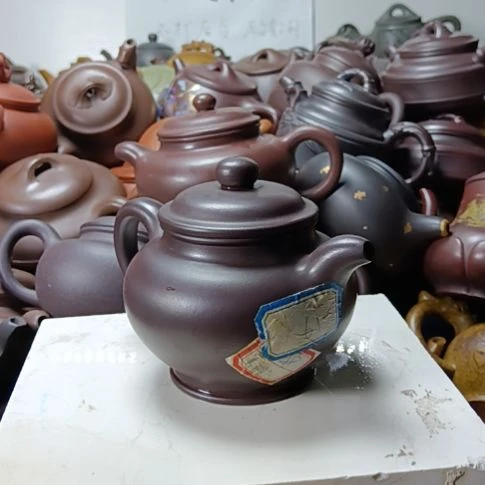 茶壶紫砂宜兴原矿茄皮紫泥柴烧手工300cc紫砂壶