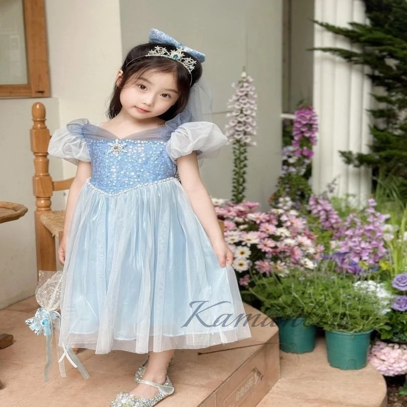 巴拉【断码】女童公主裙夏季2025新款儿童时尚网纱裙子爱莎连