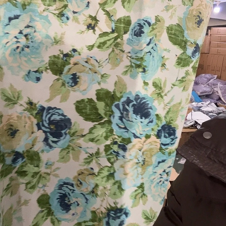 绿底绿花130*210到手一对窗帘