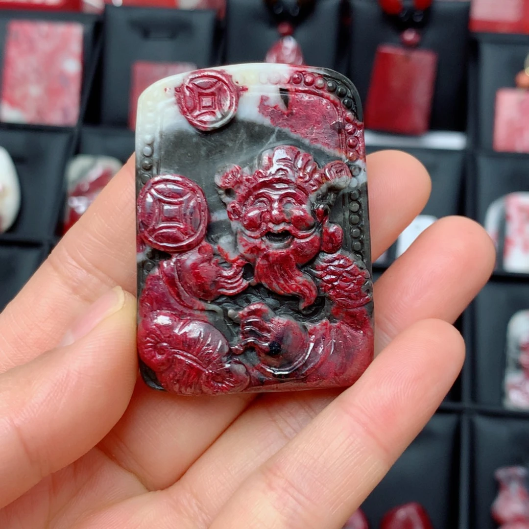 天然辰砂天然吊坠