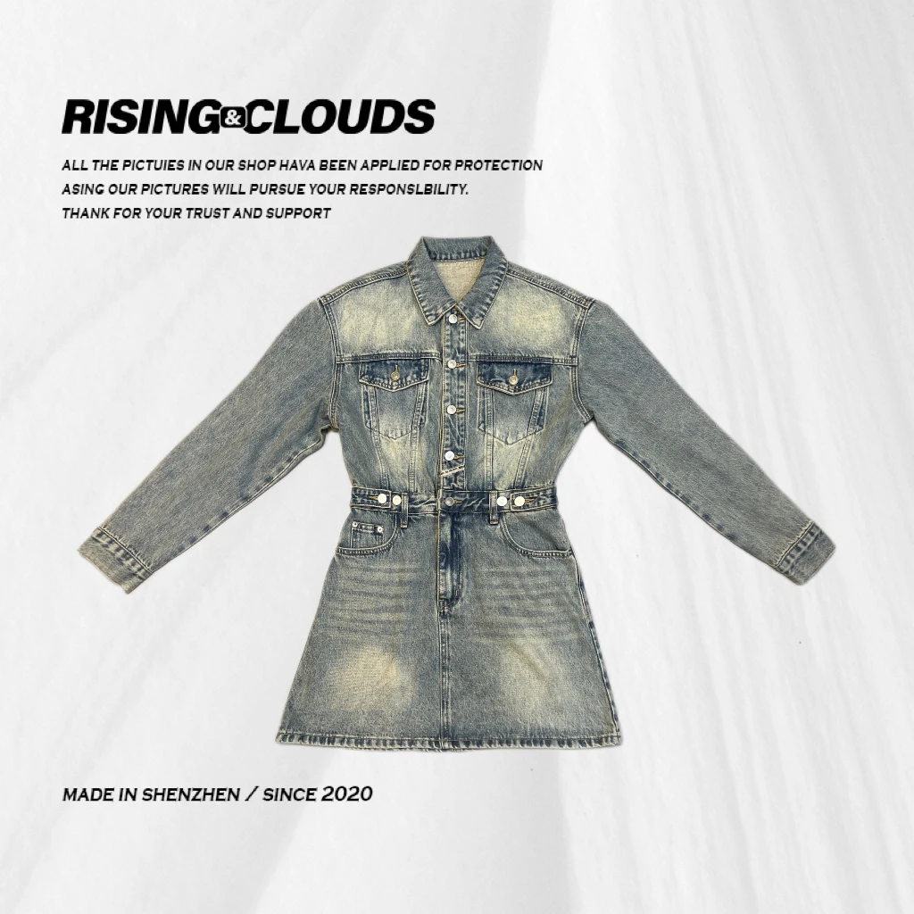 RISING&CLOUDS现【小云姐】舒适显瘦休闲牛仔连衣裙020153