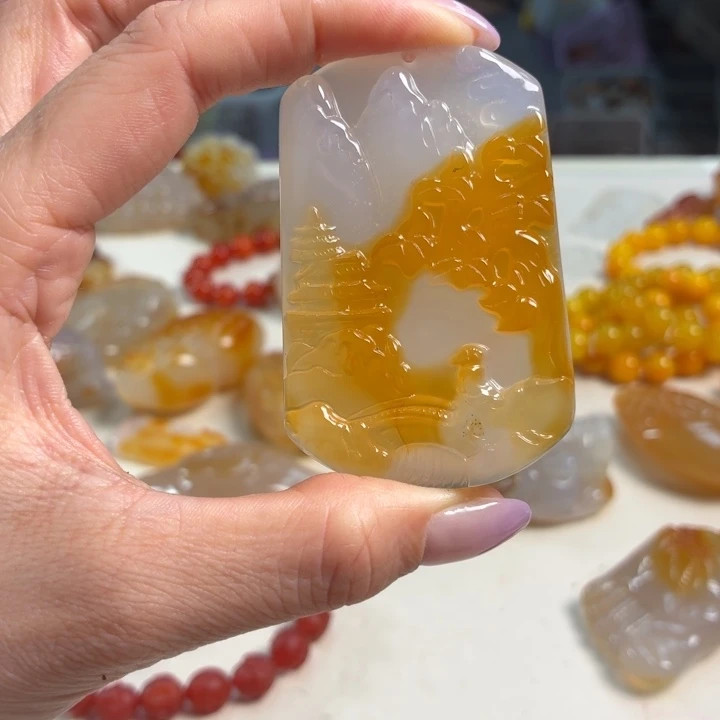 玛瑙/玉髓未镶嵌吊坠(不含链)