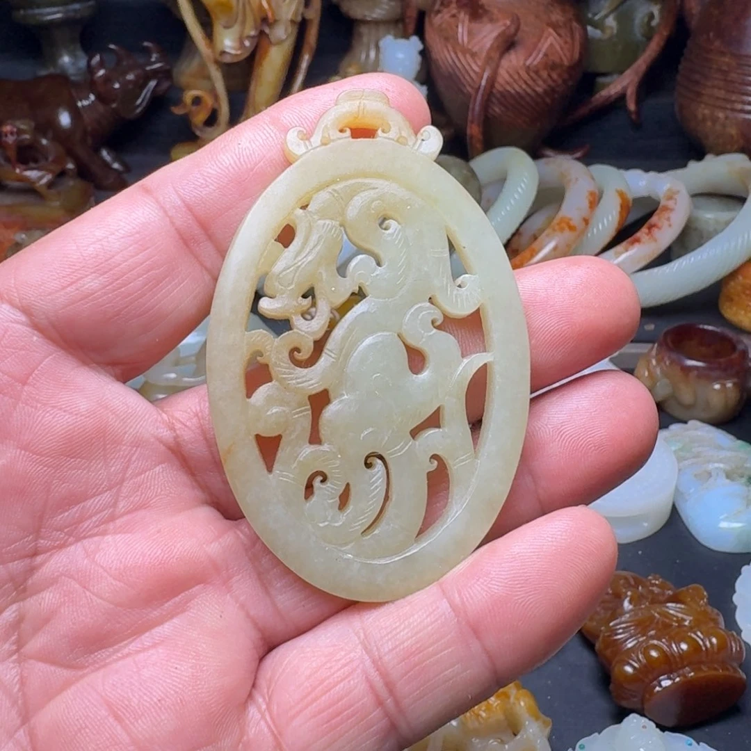 和田玉挂件未镶嵌茶**后