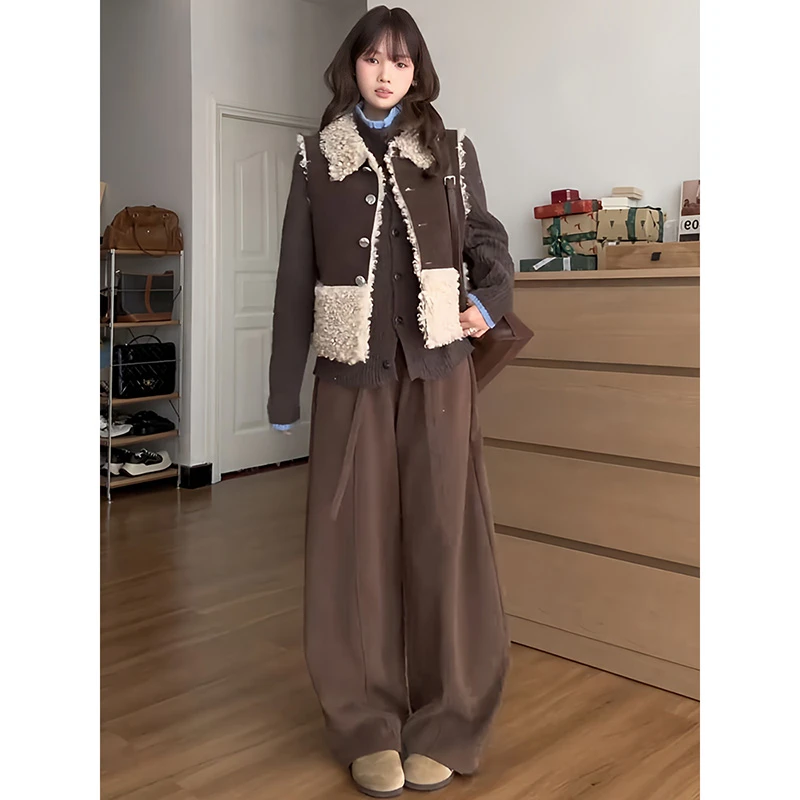 美式抽绳弯刀裤女秋季2025新款高腰窄版小个子阔腿裤宽松休闲卫裤