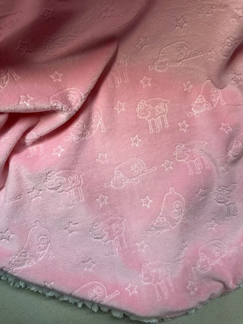 200cm*180cm粉色小羊牛奶绒被套 被套加厚双层多功能盖毯