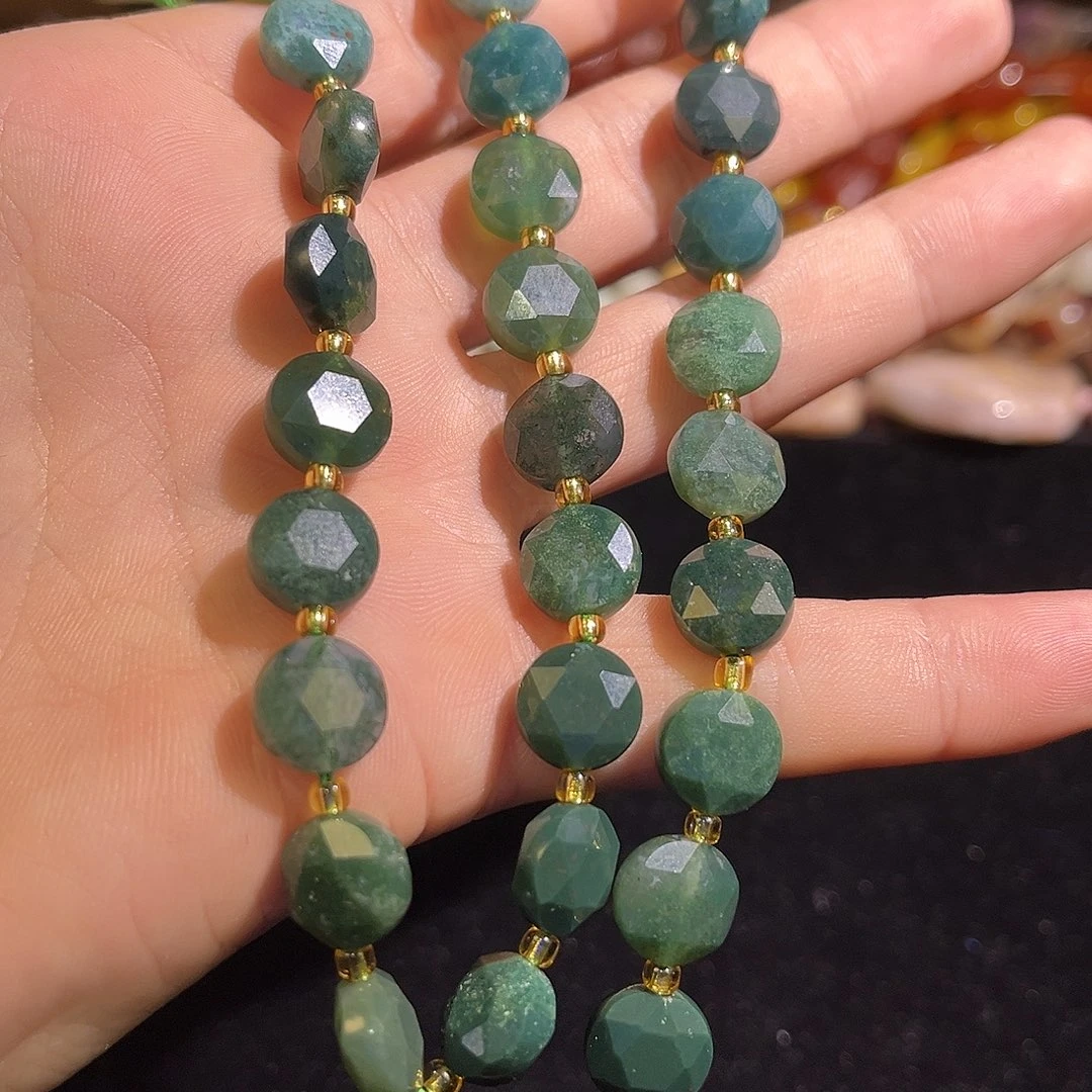 玛瑙/玉髓未镶嵌珠宝半成品绿玛瑙卡10mm