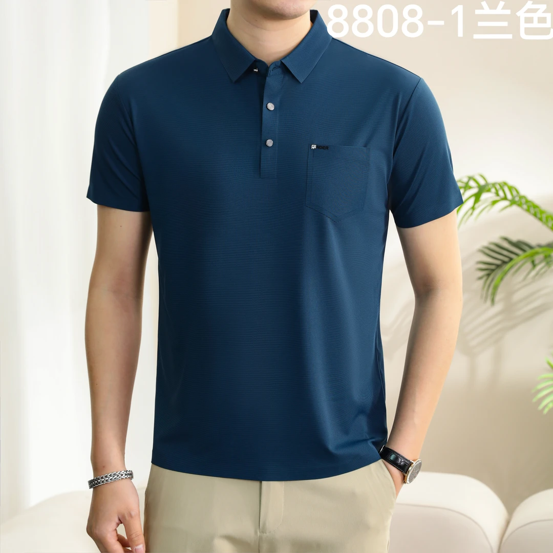 Polo衫(口袋)纯色短袖夏季轻商务POLO衫百搭polo常规