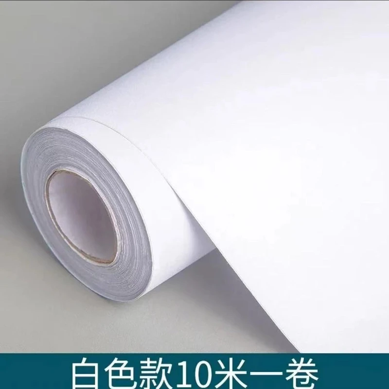 新款纯白色加厚自粘墙纸防水防潮壁纸卧室客厅房间寝室翻新墙贴纸