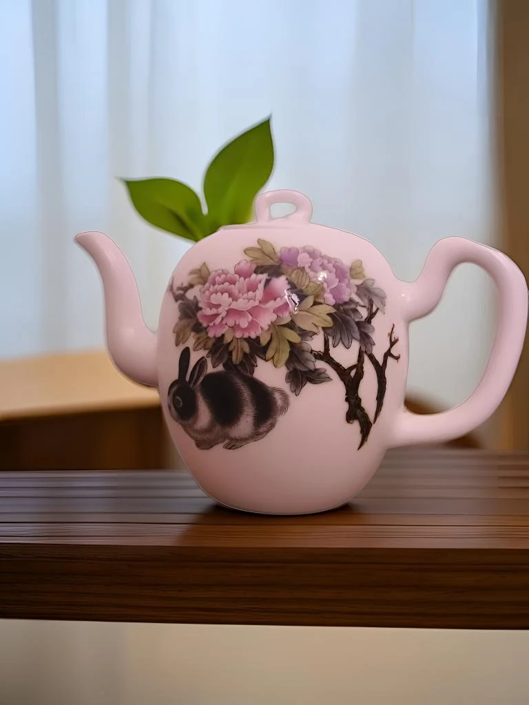 手绘陶瓷美人肩泡茶壶