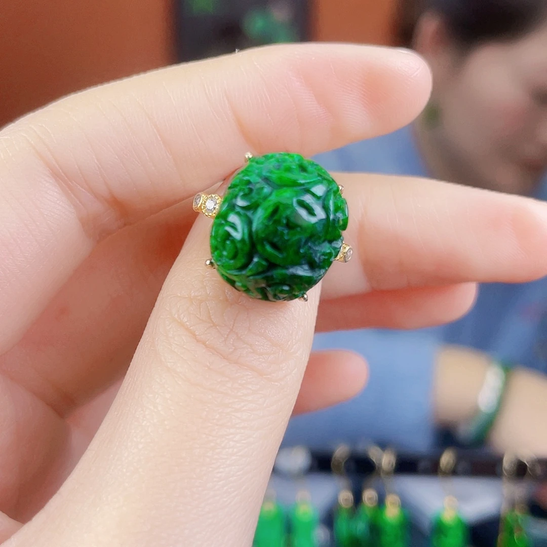 翡翠银S925镶嵌耳饰