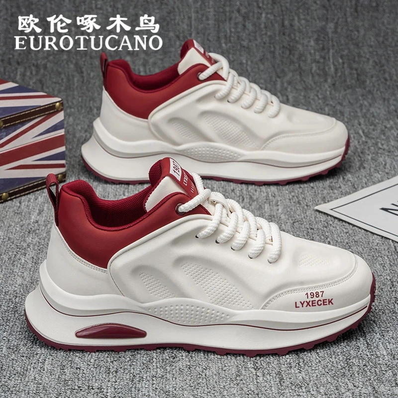 欧伦啄木鸟EUROTUCANO男鞋秋季休闲鞋潮流运动鞋子男款低帮小白鞋