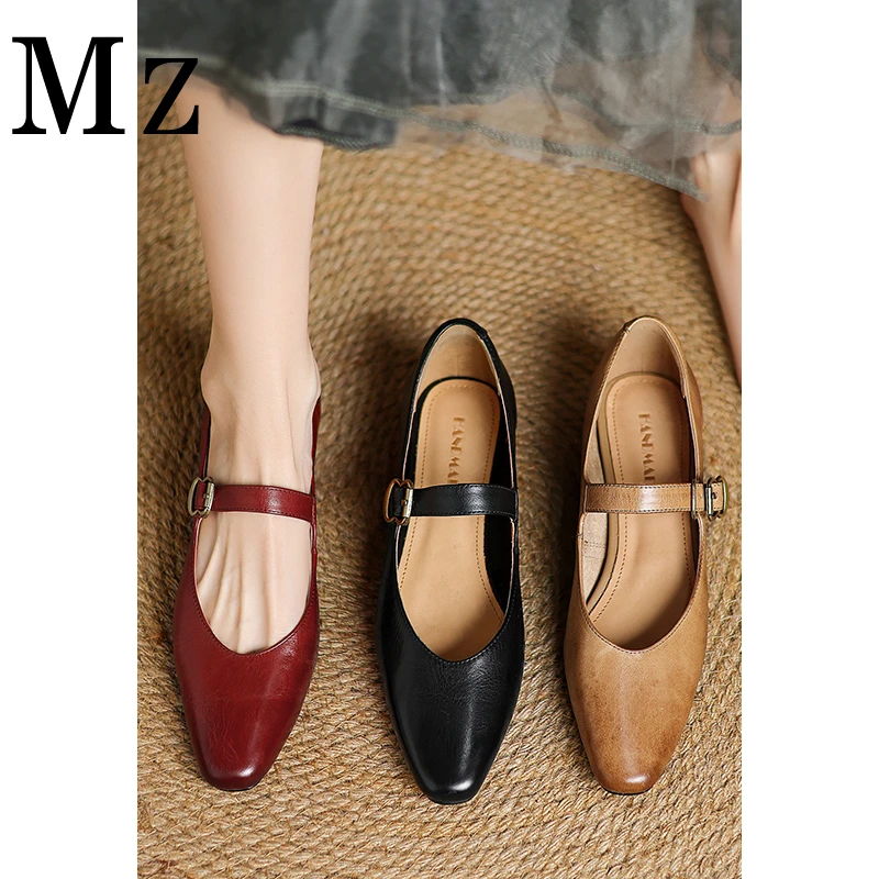 Mr.Zheng/淘小正/2cm/方头一字带复古玛丽珍小香风单鞋休闲女鞋