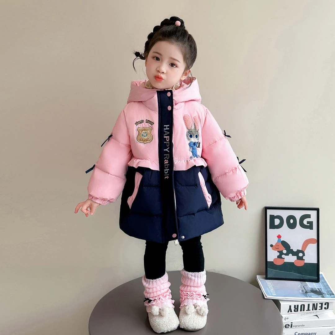 女童兔子警官朱迪羽绒服棉服新款冬款加绒加厚保暖儿童外套冬季
