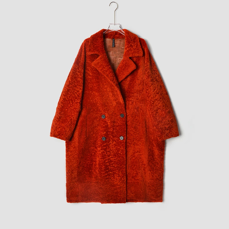 yy 中长款潮流西装领皮草外套 40908