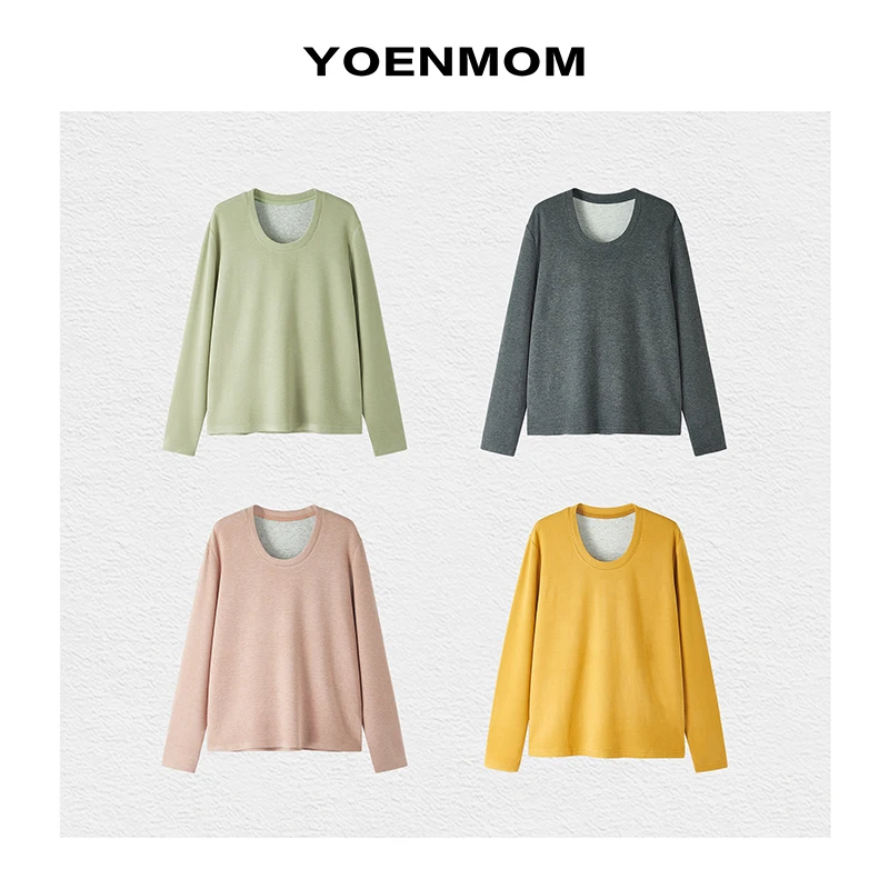 YOENMOM·糖果糯T· 丝羊毛软糯Q弹德绒简约纯色百搭T恤