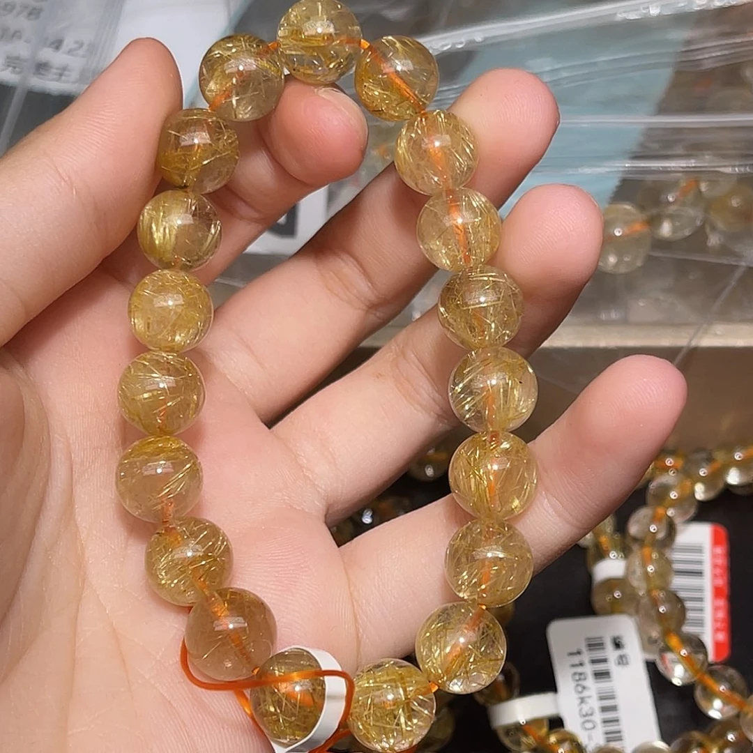未镶嵌手链水晶金发晶10+