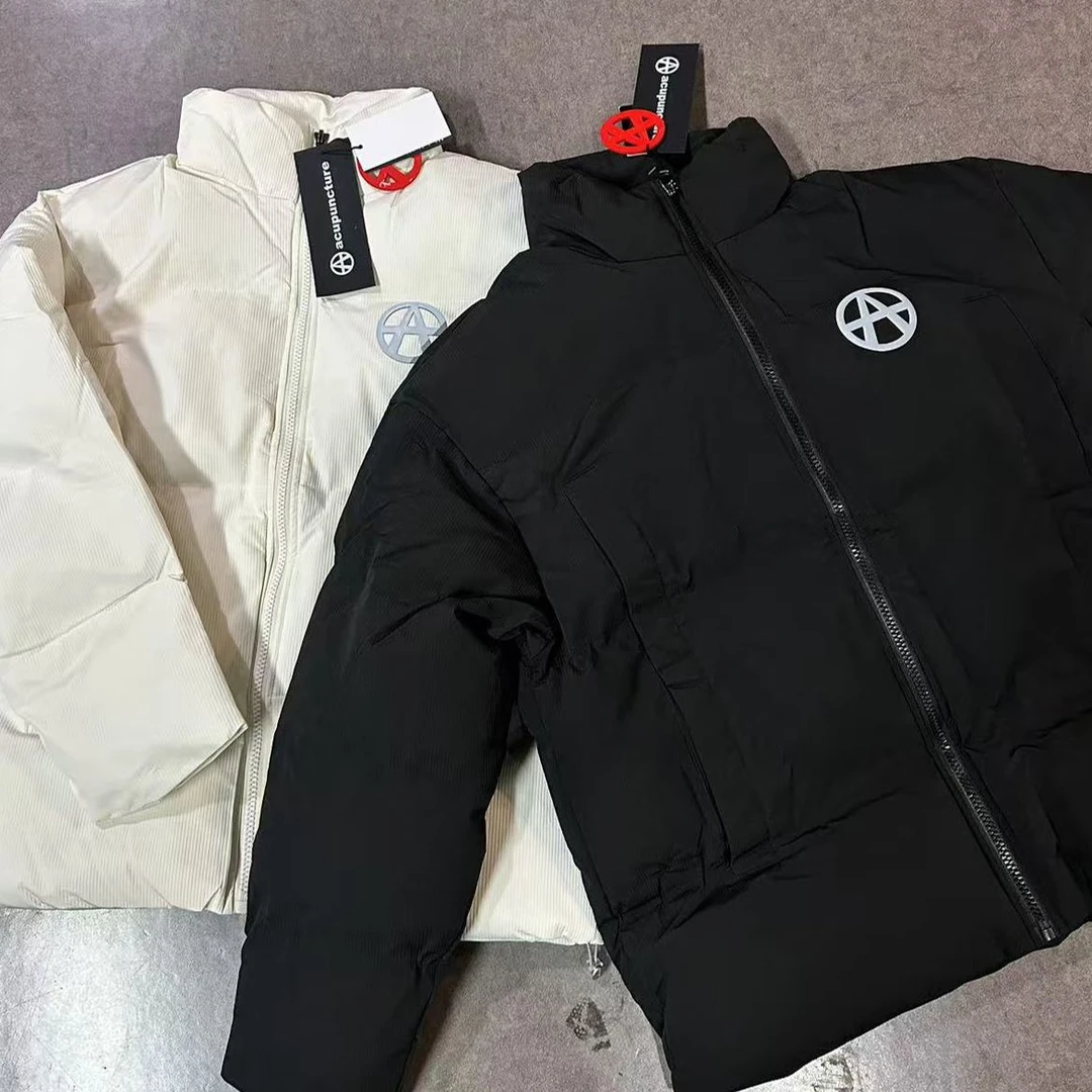 Acu条纹立领宽松百搭立领棉服-男女同款