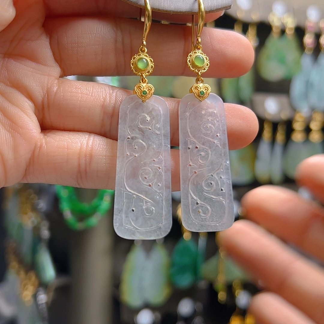 未镶嵌翡翠耳饰自*平