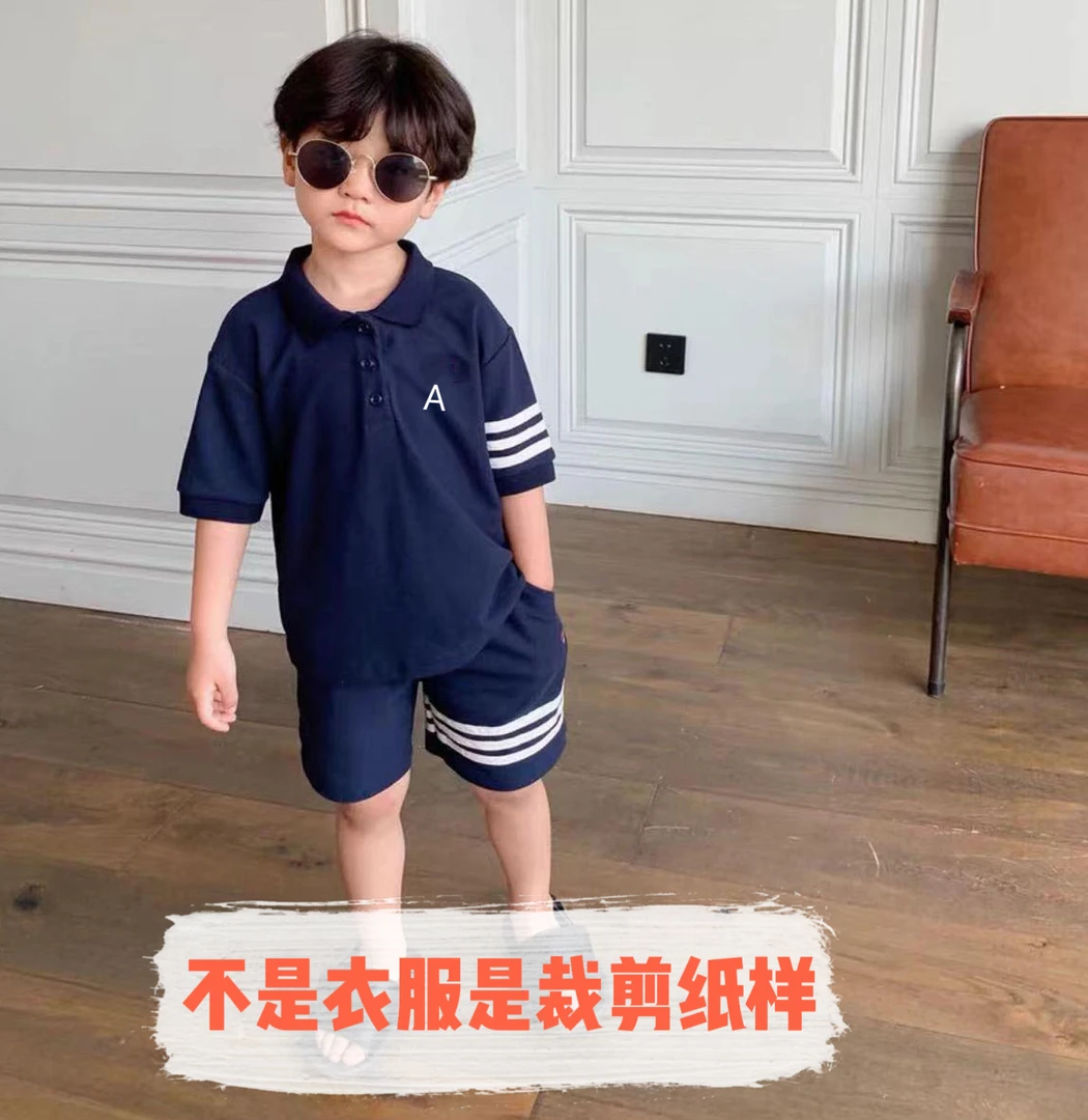 T9951裁剪纸样儿童男女同款POLO正肩宽松短袖+短裤裁剪纸样