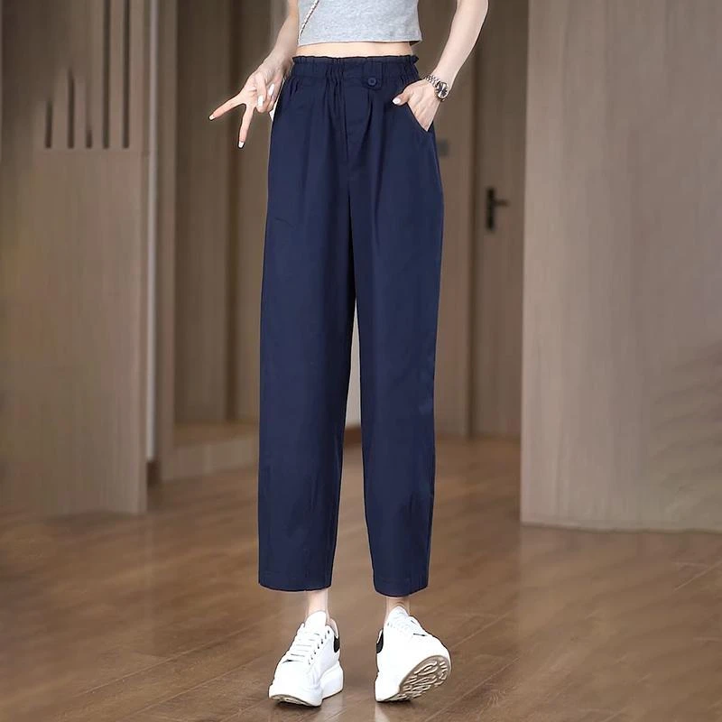 休闲裤宽松慵懒风2025独特超好看裤子女夏薄款今年流行爆款九分裤